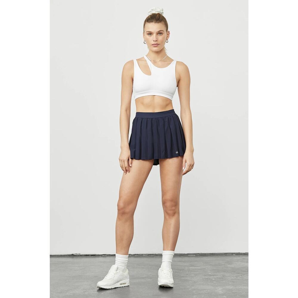 Alo Varsity Tennis Skirt True Navy Pleated‎ Athletic w/ Built in Shorts & Pocket - Picture 3 of 16